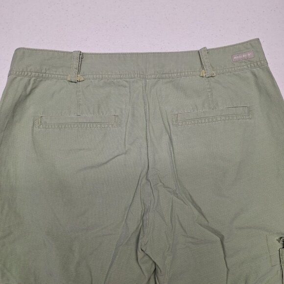 Woolrich Cropped Rolled Pants Petite Adjustable Green Buttons Womens 12 Short - Picture 3 of 10